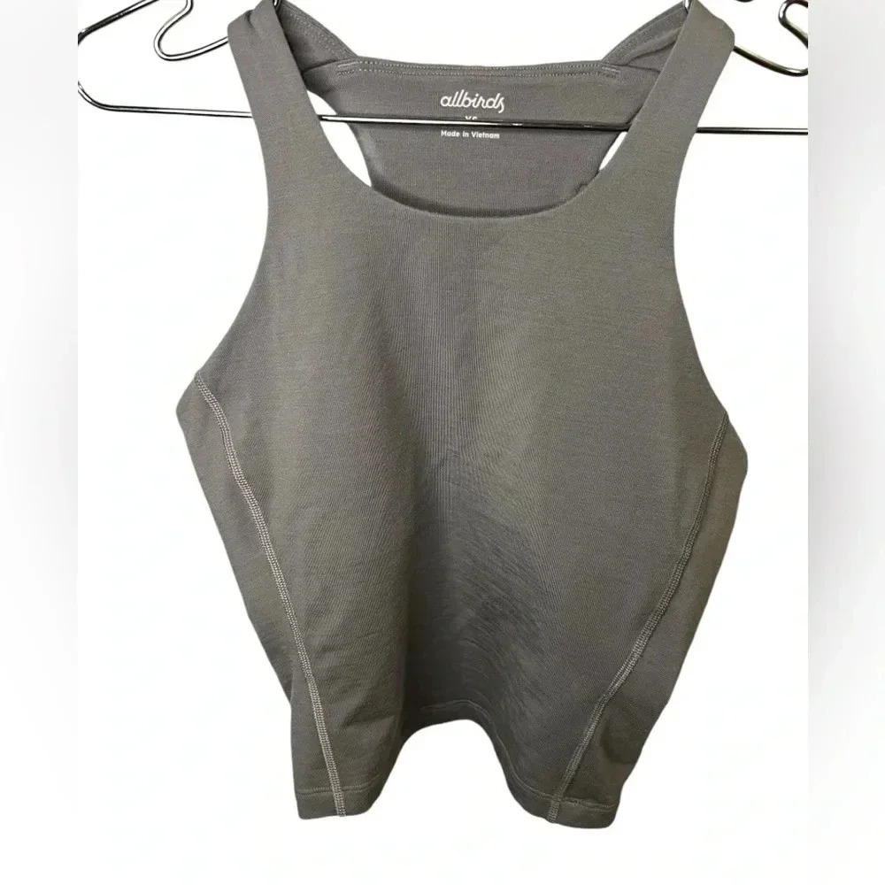 Allbirds Women's Natural Run Form Tank grey athletic racer back workout XS wool